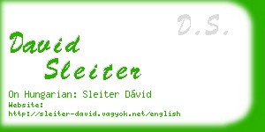 david sleiter business card